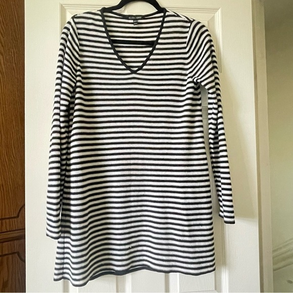 Eileen Fisher Knit Tunic Top Long Sleeve Organic Linen Blend Striped Size XS - Picture 1 of 12